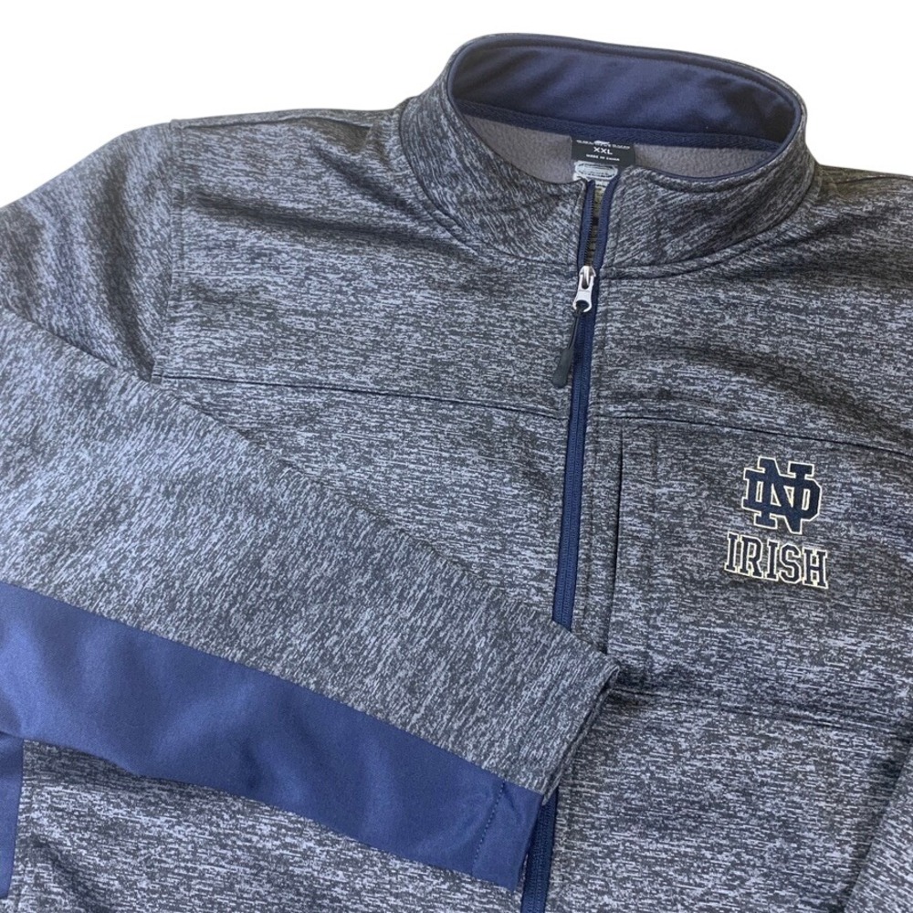 Notre Dame Fighting Irish Mens XXL Full Zip Jacket Space Dye Charcoal Colosseum